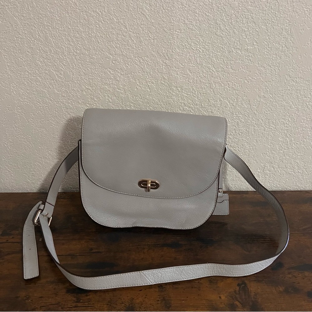 LO & SONS Claremont Camera Bag in Light Grey Full-grain Leather READ DESC